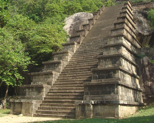 The ancient rock fortress of Yapahuwa is similar to, but smaller than,  Sigiriya. Dating from the 13th century, it was the capital and main  stronghold of King Bhuvanekabahu I (1272 - 1284)