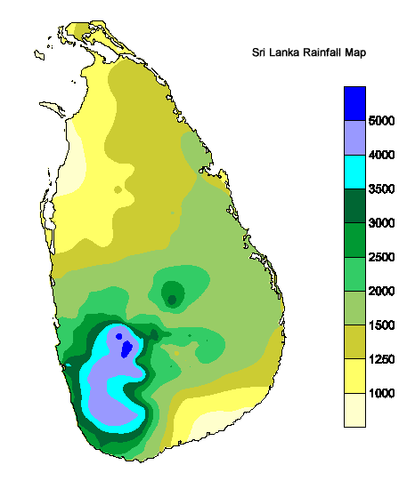 Sri Lanka Rainfall Map